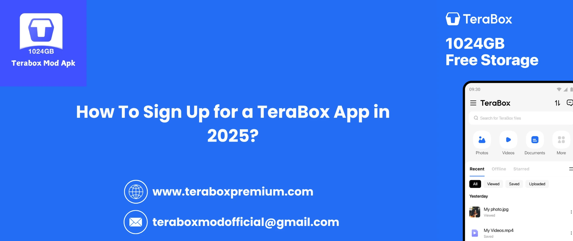 TeraBox app Signup